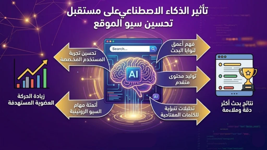 تأثير الذكاء الاصطناعي على مستقبل تحسين سيو الموقع