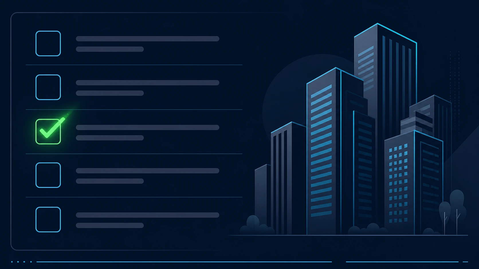 Checklist of five buyer trust filters used in real estate developer marketing before a first call