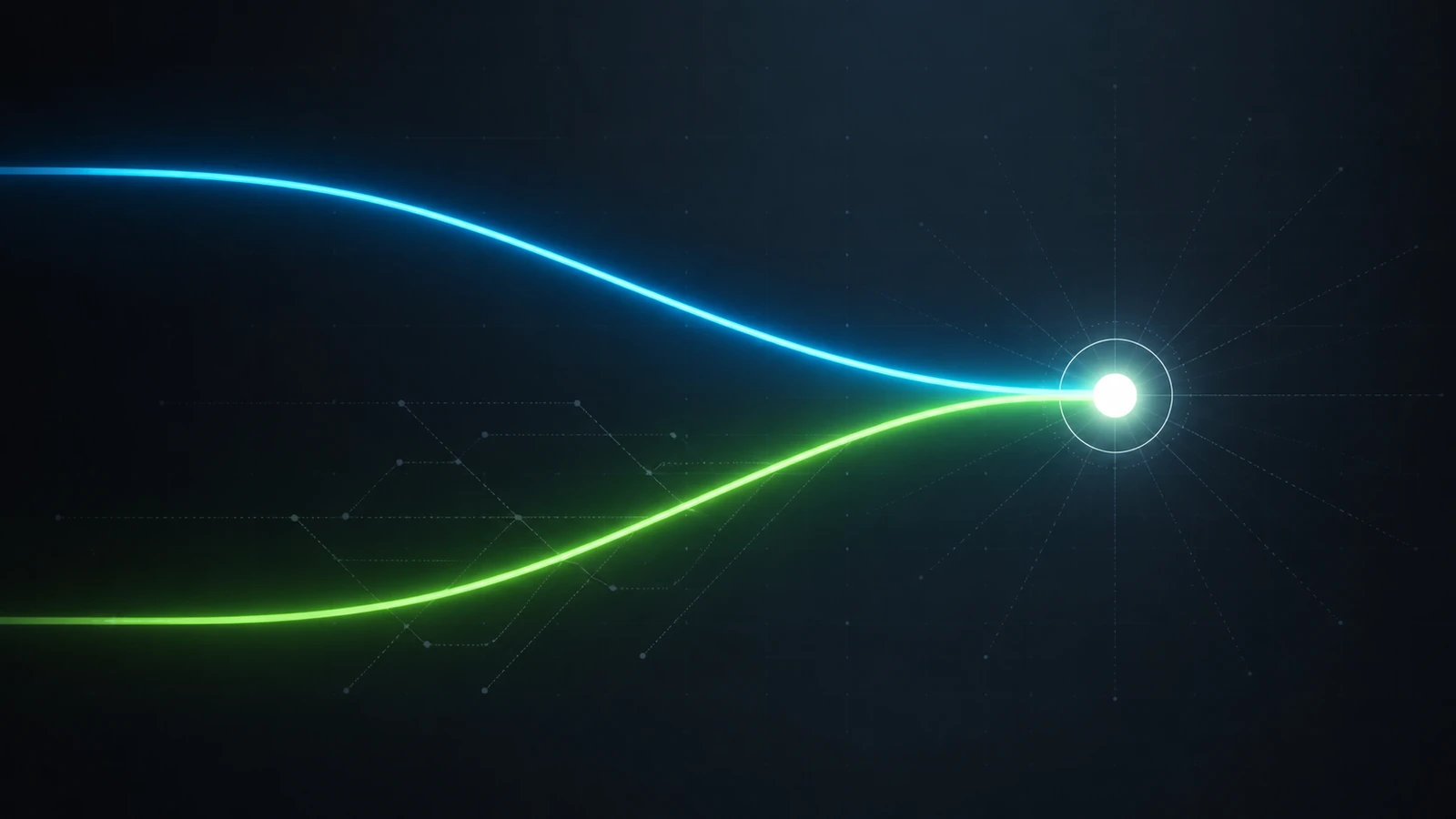 Two paths converging toward a single decision point, representing strategic market positioning ahead of competitors