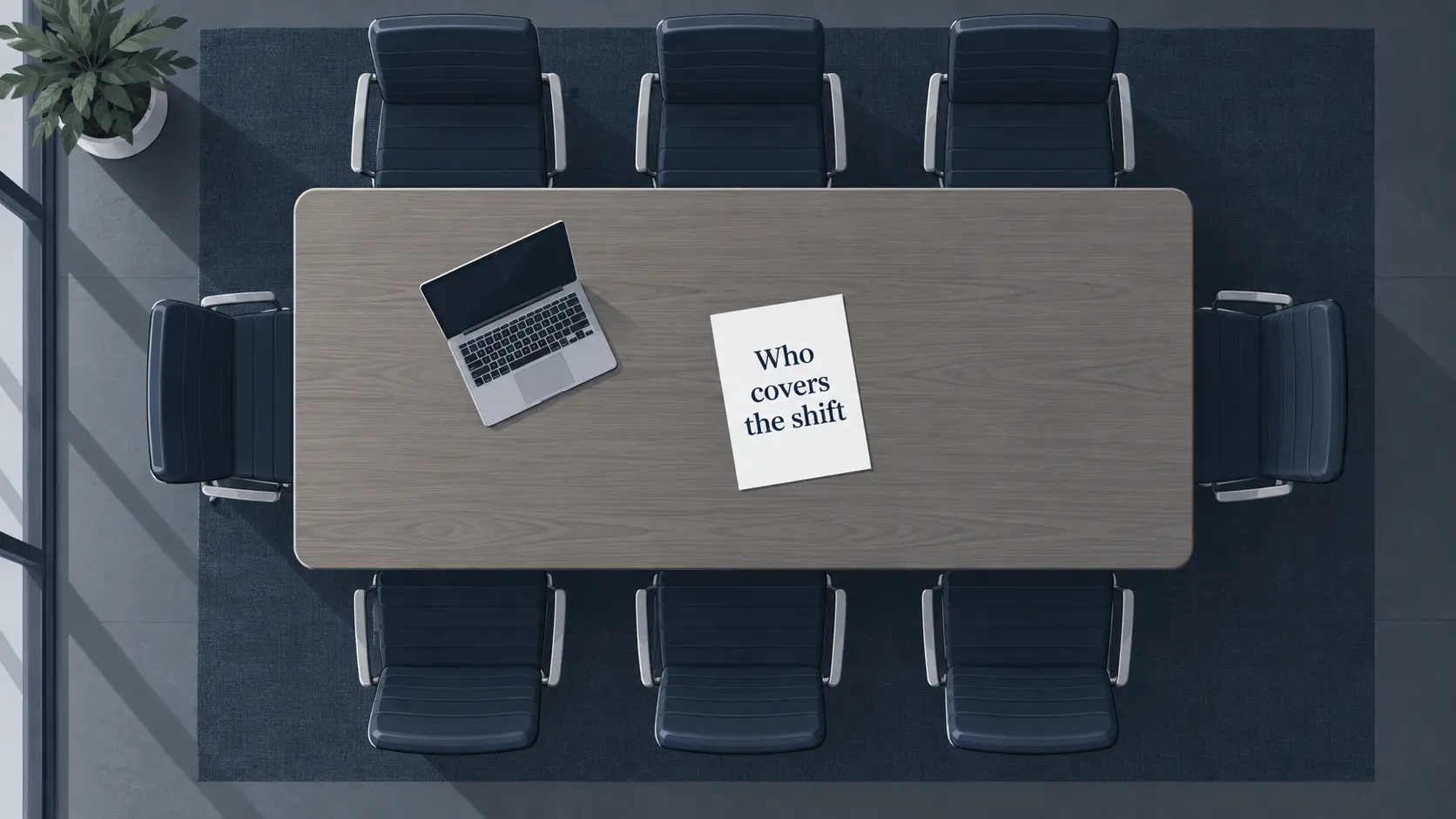 EHR implementation cost in practice, an empty table asking who covers the shift