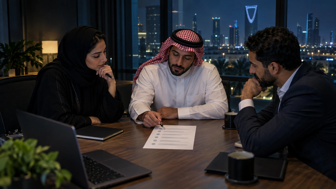 دراسة السوق قبل التوسع في السعودية: فريق إدارة يراجع قائمة أسئلة قبل دخول السوق