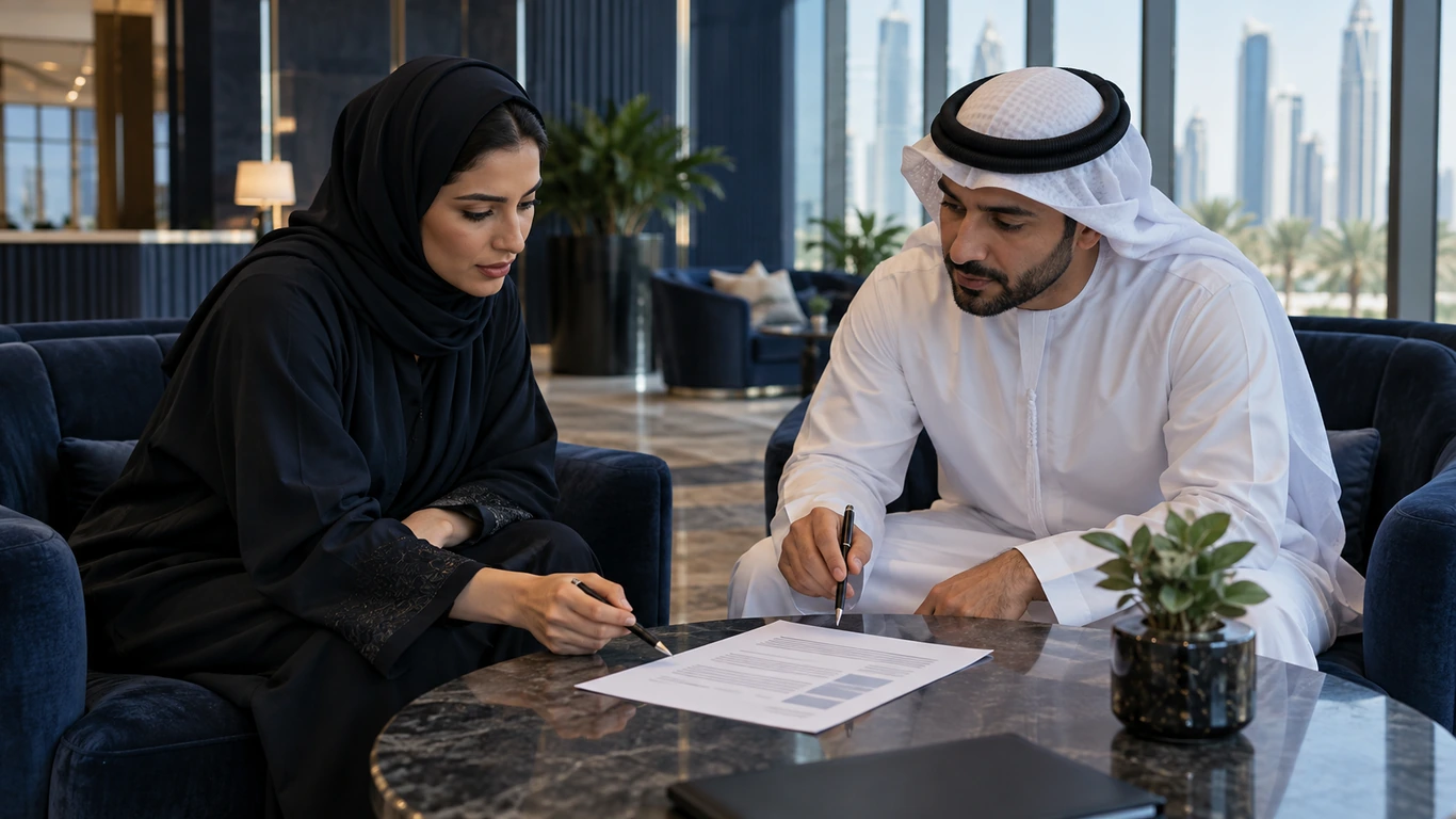 Supplier and local partner in the Gulf reviewing a first 90 days plan together