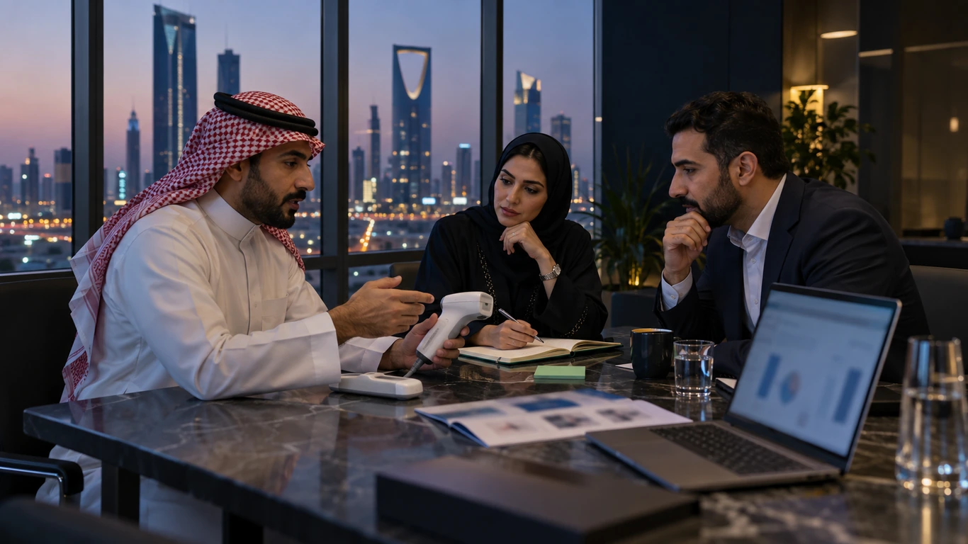 Medical device go to market strategy: a commercial team planning a device launch for Gulf hospitals